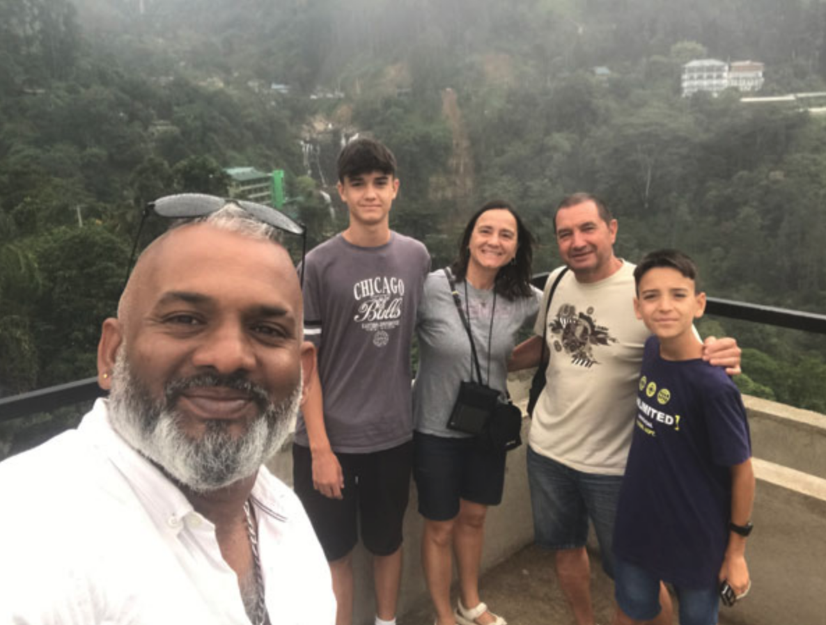 Family travelling through Sri Lanka hill country with a private driver