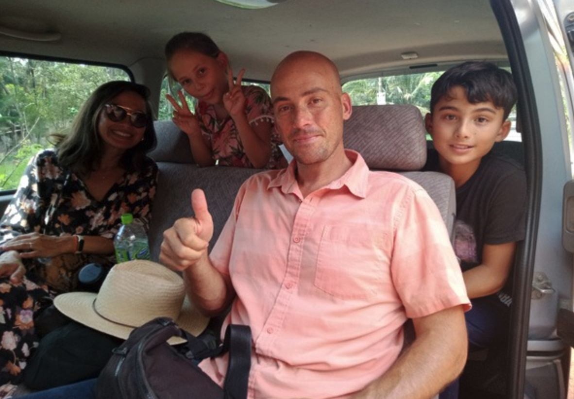 Couple travelling through Sri Lanka with a private vehicle and driver